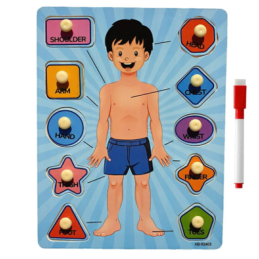 The Human Body Parts Wooden Peg Puzzle Maskidz