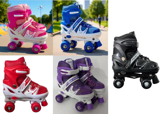 Quad Roller Skates 2 Rows 4 Wheels Without Safety Gears Sakting Shoes MAS KIDZ
