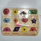 Wooden 12 Shape puzzle with nobe grip wooden pegged puzzle toy imported MAS KIDZ