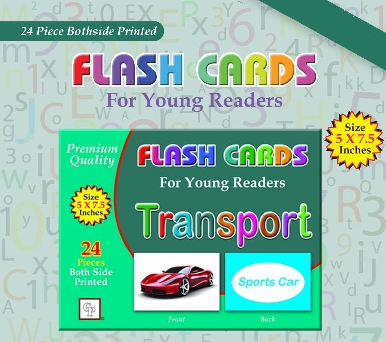 Premium Flash Cards for Young Readers 12 different flash card ABC, abc, 123, alif bai pai, Fruits, Vegetables, Animals, Shapes and Colors, Action, Occupations, Opposites, Transport (24-40 Cards Each) PACK OF 12 FLASH CARD AVAILABLE IN DISCOUNTED PRICE