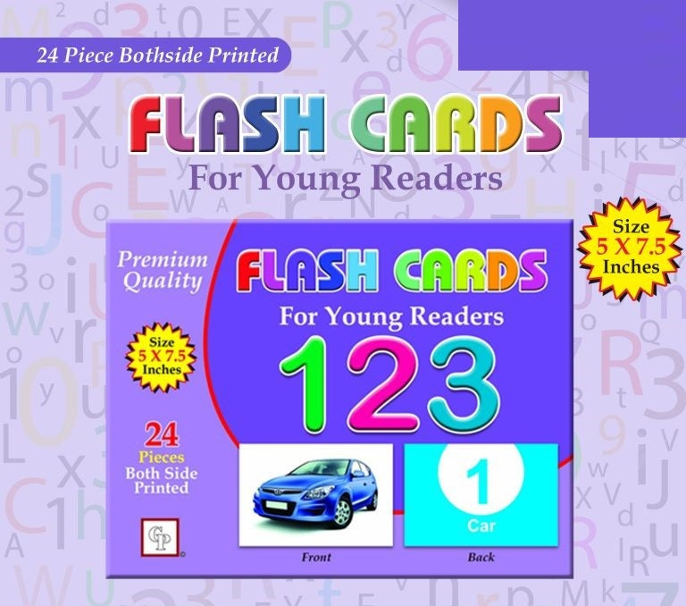 Premium Flash Cards for Young Readers 12 different flash card ABC, abc, 123, alif bai pai, Fruits, Vegetables, Animals, Shapes and Colors, Action, Occupations, Opposites, Transport (24-40 Cards Each) PACK OF 12 FLASH CARD AVAILABLE IN DISCOUNTED PRICE