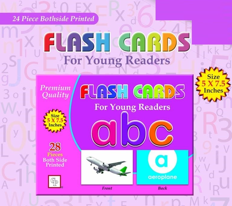 Premium Flash Cards for Young Readers 12 different flash card ABC, abc, 123, alif bai pai, Fruits, Vegetables, Animals, Shapes and Colors, Action, Occupations, Opposites, Transport (24-40 Cards Each) PACK OF 12 FLASH CARD AVAILABLE IN DISCOUNTED PRICE