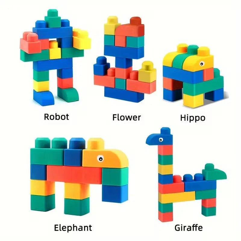 Soft Blocks SQN-12 40 Pieces Building Blocks Rubber Blocks MAS KIDZ