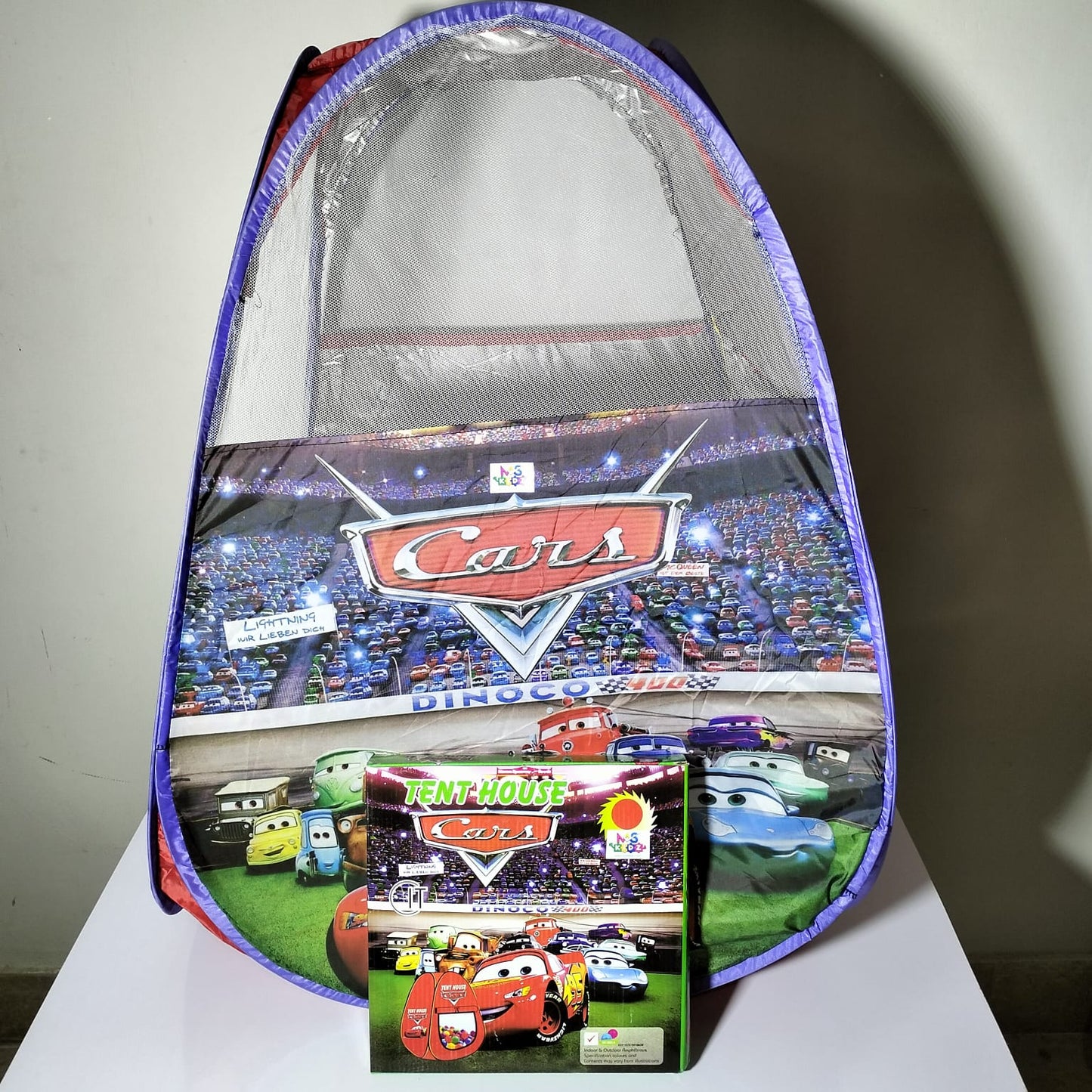 Lightning McQueen Disney Cars kids tent house with product packaging