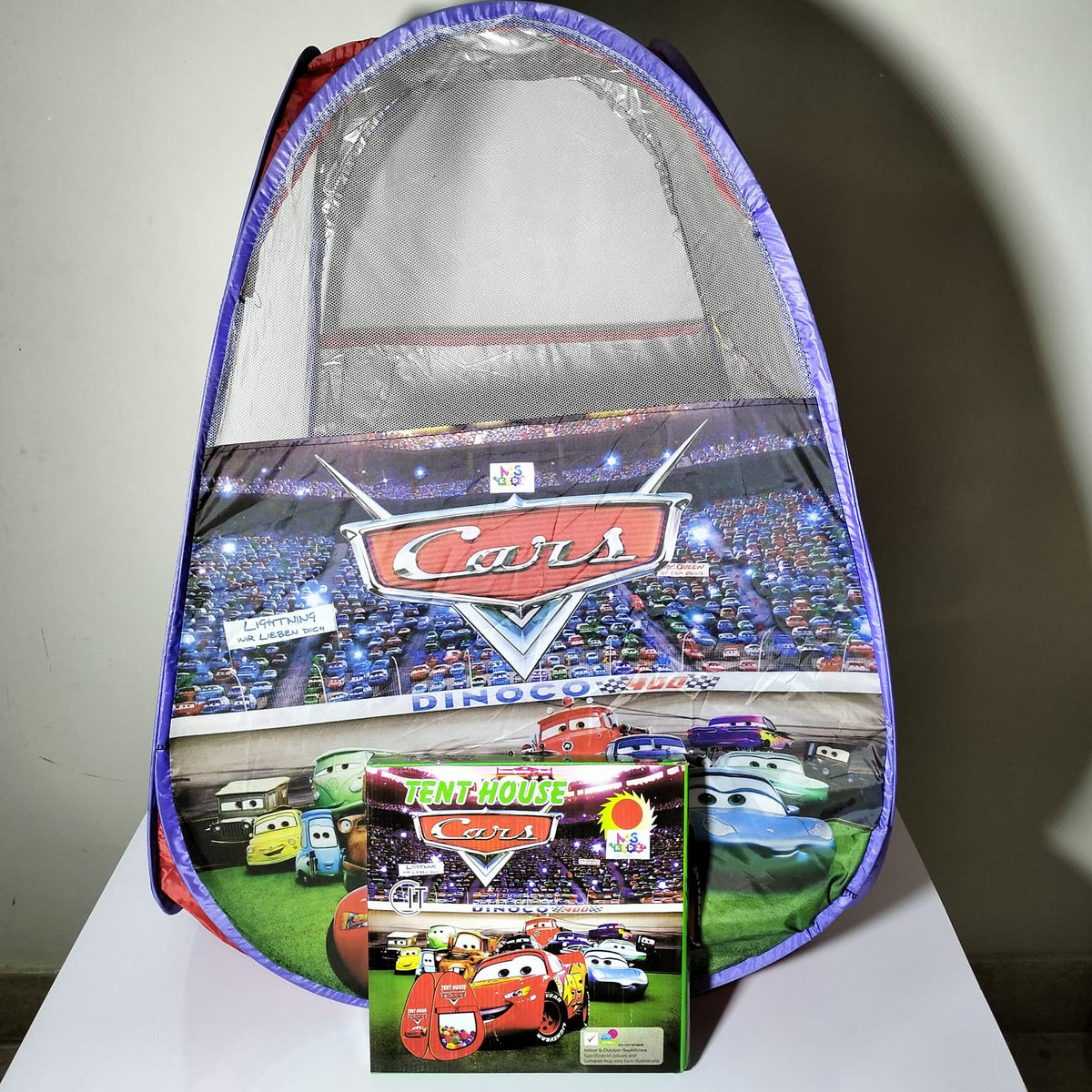 Lightning McQueen Disney Cars kids tent house with product packaging
