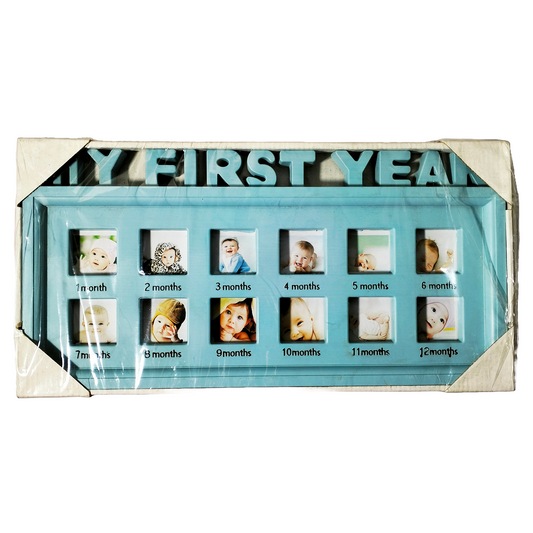 My First Year Baby Photo Frame – Capture Every Precious Milestone – Blue Pink Purple