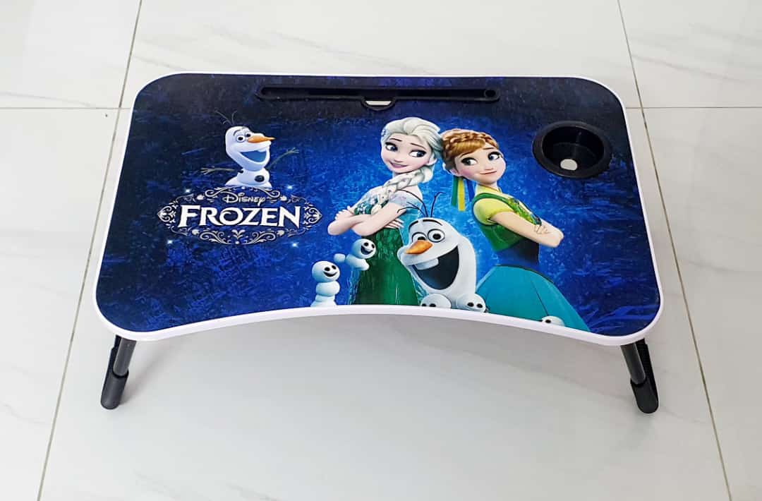 Wooden Folding Study Table / Laptop Table for Kids - 4 Designs (Spider-Man, Frozen, Princess, Cars)