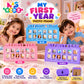 My First Year Baby Photo Frame – Capture Every Precious Milestone – Blue Pink Purple