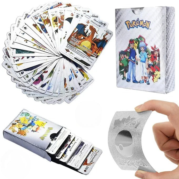 Pokémon Cards 55 Pcs (Gold, Silver, Black & Rainbow Foil Edition) Waterproof Flexible Plastic MAS KIDZ