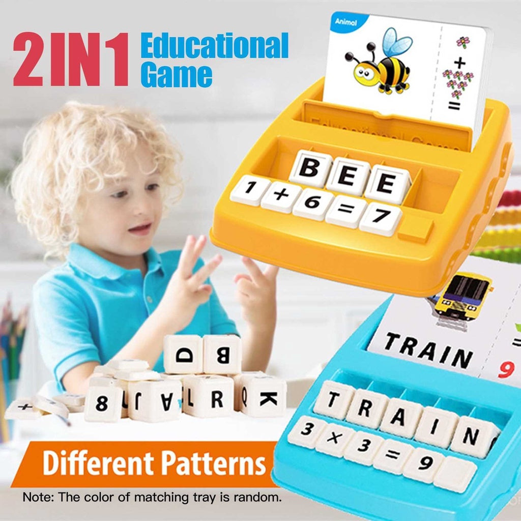 2 in 1 Matching Letter Game Number Math Counting Alphabet Word Spelling Object