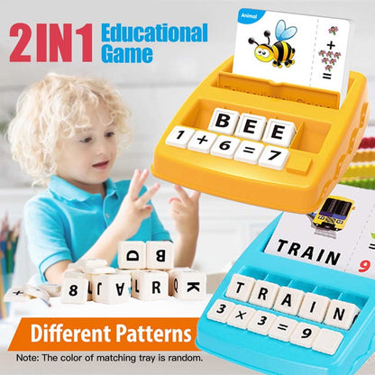 2 in 1 Matching Letter Game Number Math Counting Alphabet Word Spelling Object