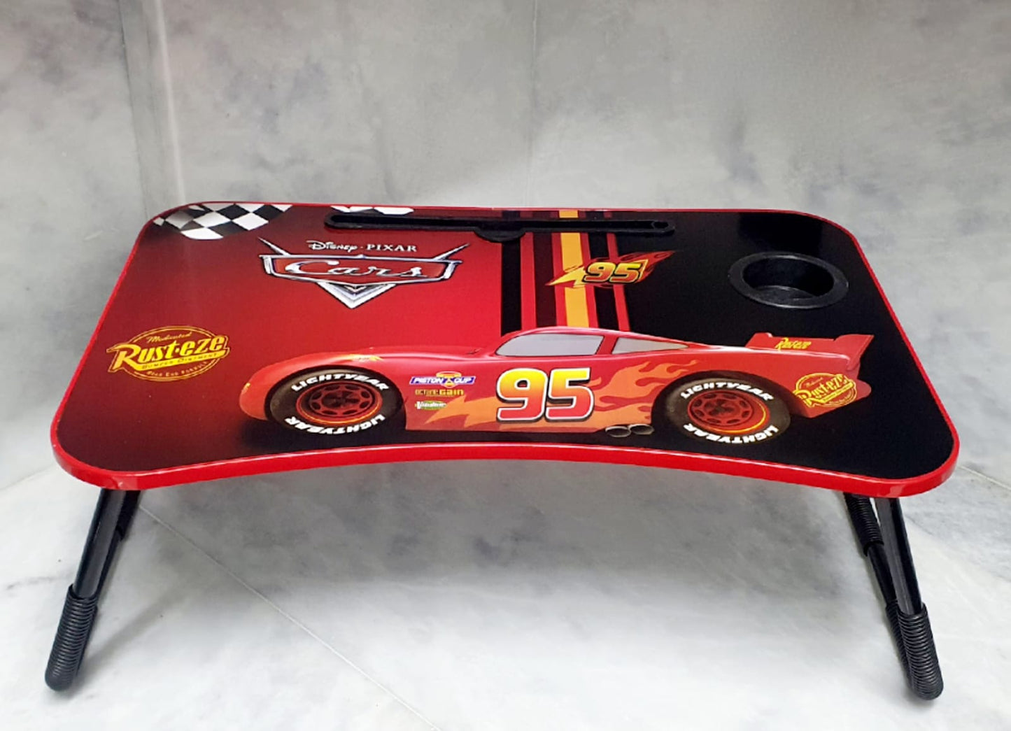 Wooden Folding Study Table / Laptop Table for Kids - 4 Designs (Spider-Man, Frozen, Princess, Cars)