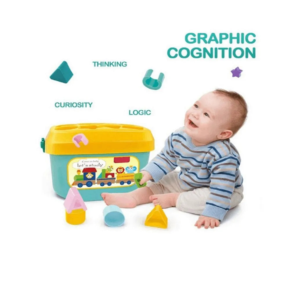 Baby Shape Sorter Bucket Toy – 16 Pcs Educational Blocks
