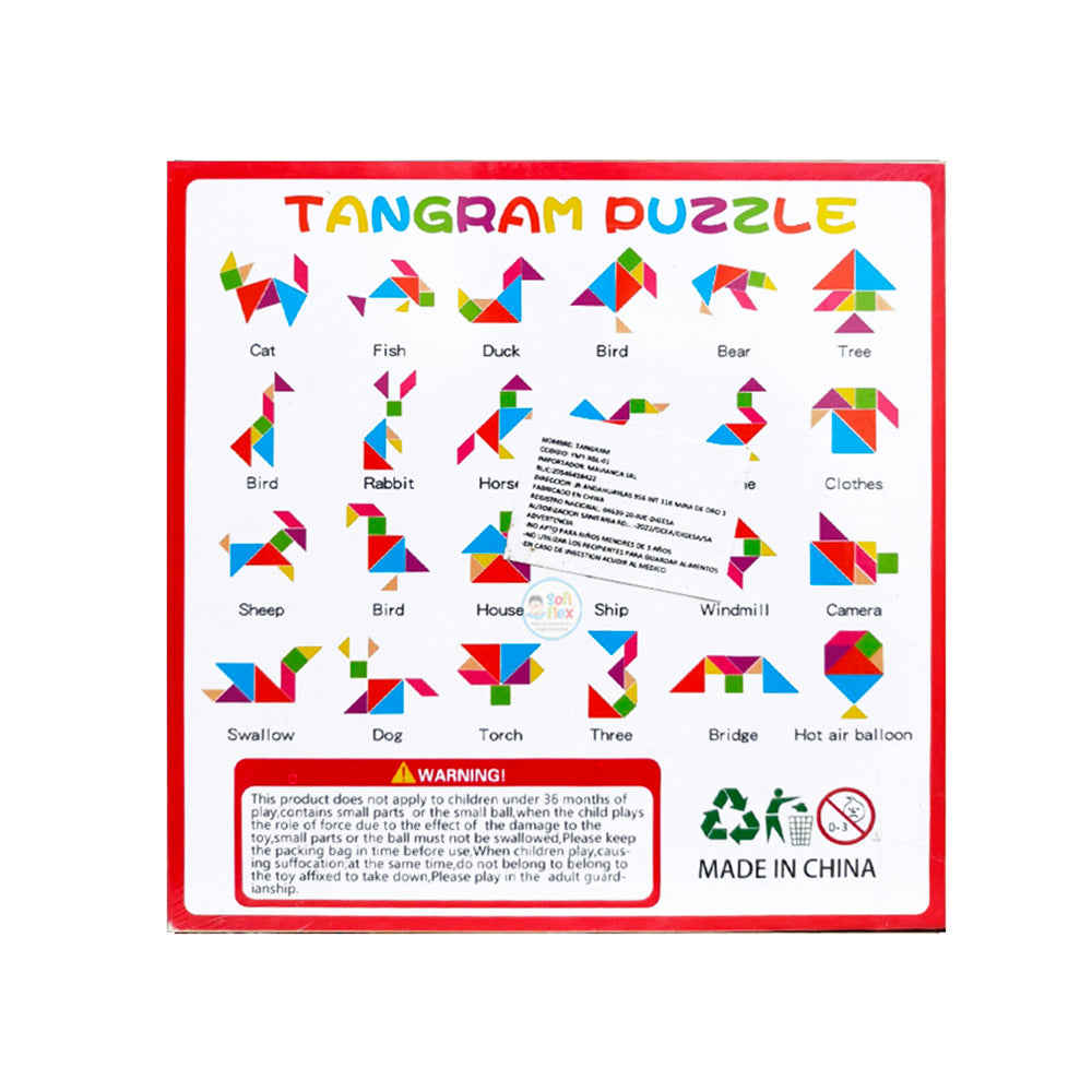 Wooden Tangram Puzzle Sheet 2824 MAS KIDZ