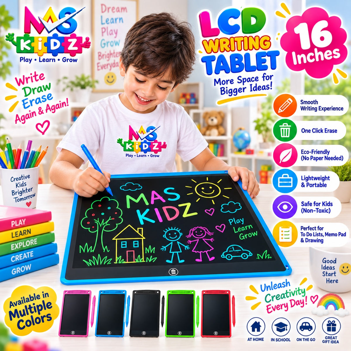 16 Inch LCD Writing Tablet for Kids | Drawing & Doodle Board