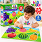 35 piece fruit jigsaw puzzle for kids with child assembling colorful fruit puzzle and puzzle box