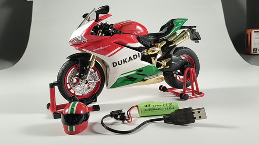 Ducati 1199 Panigale R Alloy Motorcycle Diecast Model Bootable Sprayable With Sound Light Toy