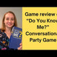 Do You Know Me? 0163-1 Card Game