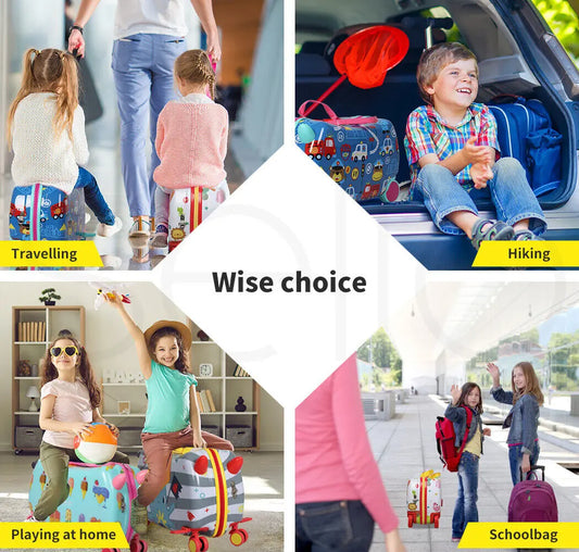 Ride on Suitcase for kids fun case maskidz-3dm