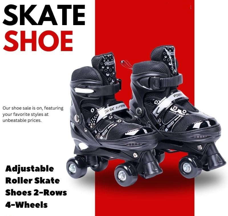 Quad Roller Skates 2 Rows 4 Wheels  Without Safety Gears Sakting Shoes