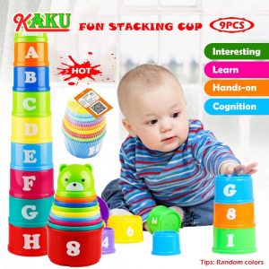 Piles Cup Alphabet and Number Children Educational Toys 11PCS Baby Fun Stacking Cups Toy Fun Rainbow Cups Stacking Tower Mini Bear Toy Gifts