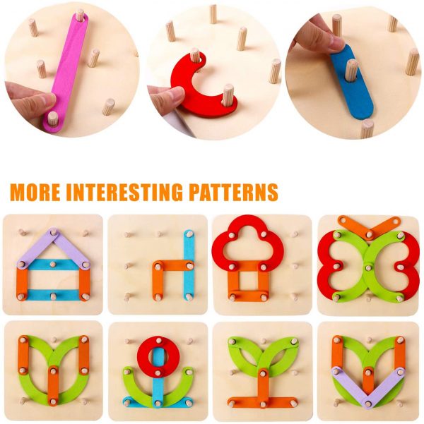 A Hundred Change Collage Geometric Column Set Digital Number Alphabet Letter Shape math Animal Wooden Puzzle Game Educational Toys Kids