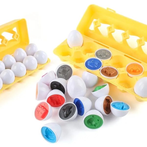 Matching Eggs 12 Different Transportation Model No DF17 Match Smart Egg Shape Sorter and Color matching