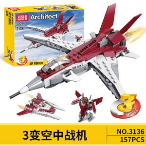 Jisi Bricks Architect Air Fighter 3 model in 1 box code no 3136