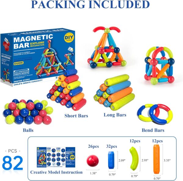 Magnetic Bar Blocks 82 Pieces AYX88-5