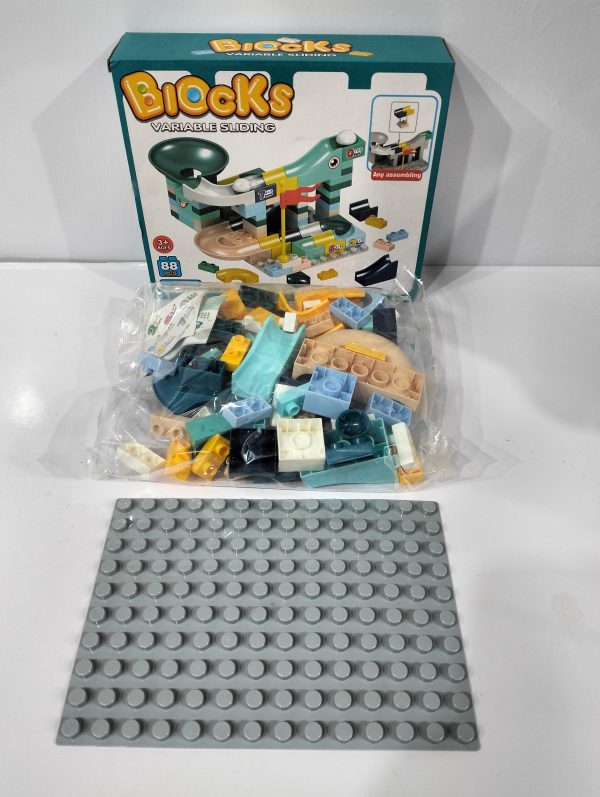 Blocks Variable Sliding 88 pieces Marble Run Race Track Lego Model No 6688-94A