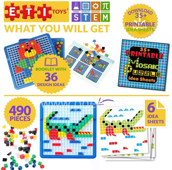 Mosaic Puzzle 490Pcs - Multi-Color Creative Pattern Puzzle